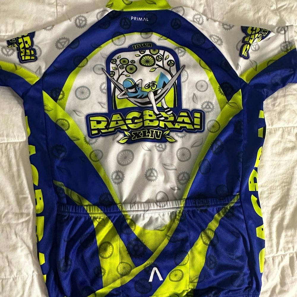 Primal Cycling Jersey  Sz Med  Ragbrai XLIV Iowa Ride Sleeveless Full Zip